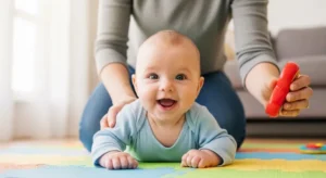 A happy baby cured from flat head syndrome