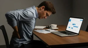 A man struggling with back pain